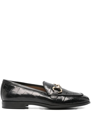Pedro Miralles croc-effect horsebit loafers - Black