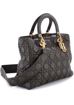 Christian Dior Pre-Owned Supple Lady Dior Bag Cannage Quilt Leather Large satchel - Brown