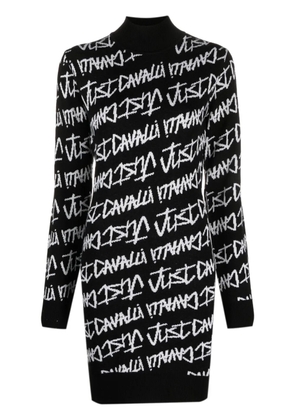 Just Cavalli intarsia-knit logo dress - Black