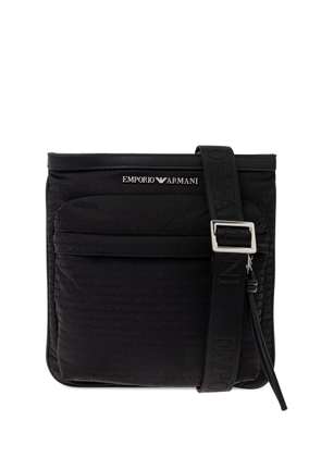 Emporio Armani logo-plaque messenger bag - Black