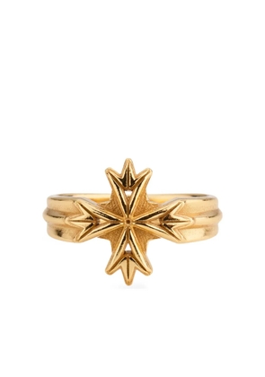 Emanuele Bicocchi Logo cross ring - Gold