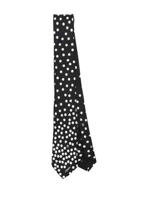 Moschino polka-dot silk tie - Black