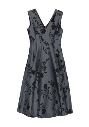 Max Mara floral-print V-neck mini dress - Grey