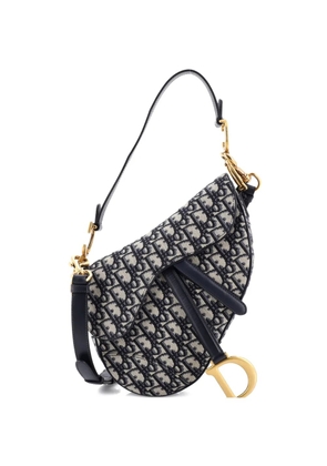 Christian Dior Pre-Owned Saddle Handbag with Strap Oblique Canvas Medium shoulder bag - Blue