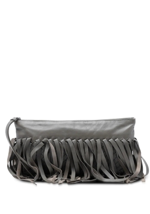 Bottega Veneta Pre-Owned 2012-2025 Lambskin Intrecciato Fringe clutch bag - Grey