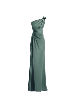 Gemy Maalouf one-shoulder satin maxi dress - Green