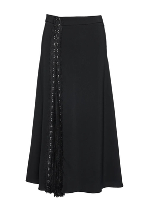 NISSA lace-trim midi kirt - Black