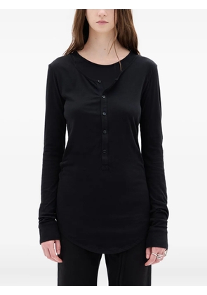 Ann Demeulemeester Vero button-front long-sleeve T-shirt - Black