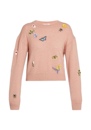 ERDEM crew-neck embellished sweater - Pink