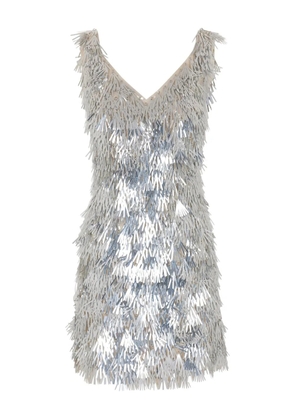 Rabanne sequin fringe mini dress - P141 SILVER