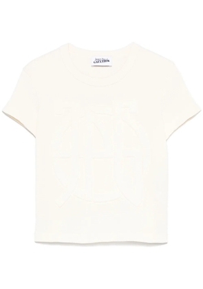 Jean Paul Gaultier waffle logo-embossed T-shirt - Neutrals