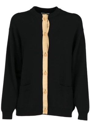 Saint Laurent Pre-Owned 1980s merino cardigan - Black