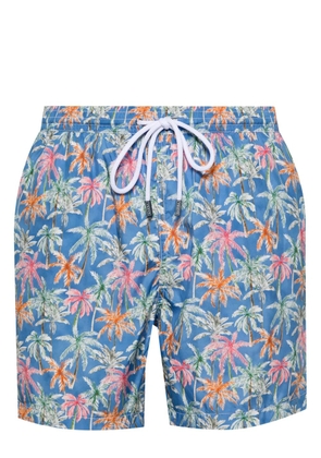 Barba palm tree-print swim shorts - Blue