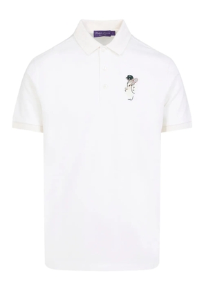 Ralph Lauren Purple Label embroidered-bear polo shirt - White