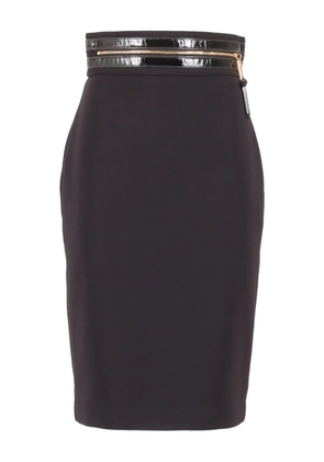 Elisabetta Franchi zip-trimmed pencil midi skirt - Black