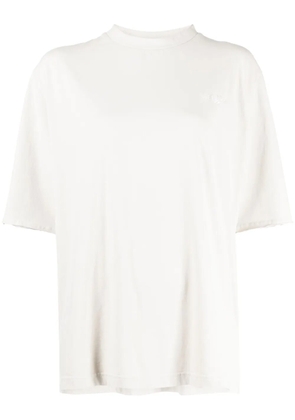 We11done logo-embroidered cotton T-shirt - Grey