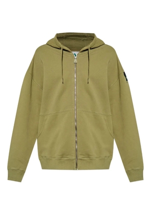 adidas logo-patch zip-up hoodie - Green