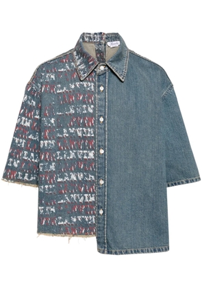 Lanvin x Future asymmetric denim shirt - Blue