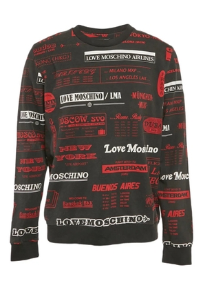 Love Moschino logo-print cotton sweatshirt - Black