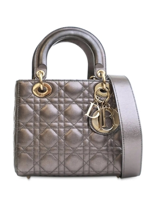 Christian Dior Pre-Owned 2019 Small Metallic Lambskin Cannage My ABCDior Lady Dior satchel - Grey