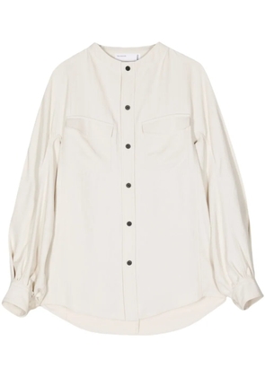 Toga collarless twill shirt - Neutrals