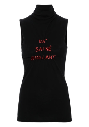 MM6 Maison Margiela gathered roll-neck top - Black