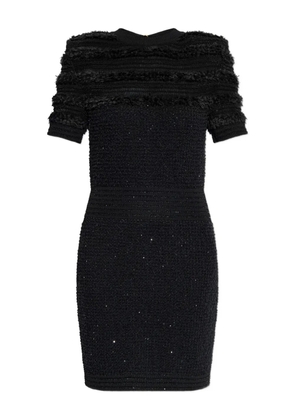 Balmain textured short-sleeve dress - Black