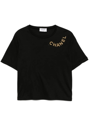 CHANEL Pre-Owned 1990-2000s Round Neck Short Sleeve Top - Black