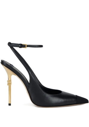 Elisabetta Franchi 105mm Falcon slingback gold-heel pumps - Black