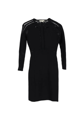 Maje perforated wool mini dress - Black