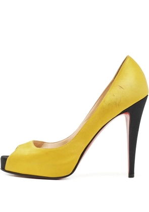 Christian Louboutin Pre-Owned 125mm satin sandals - Yellow