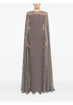 NISSA sequined cape maxi dress - Grey