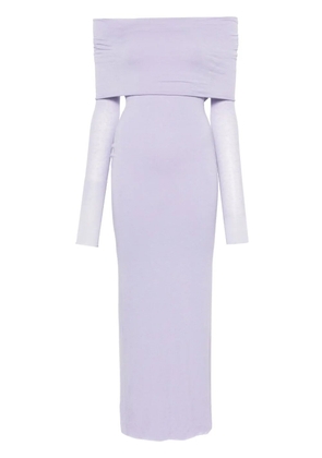 MANURÍ off-shoulder fine-knit dress - Purple