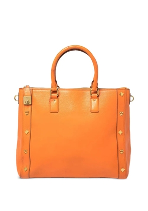 MCM Pre-Owned leather stud-detail tote bag - Orange
