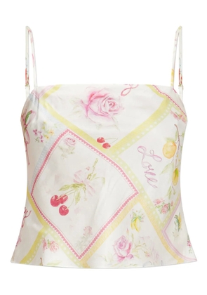 LoveShackFancy Cabi floral-print cami top - White