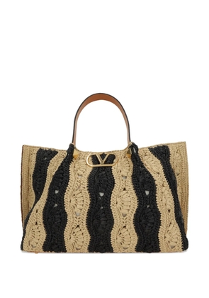 Valentino Garavani striped woven tote bag - Neutrals