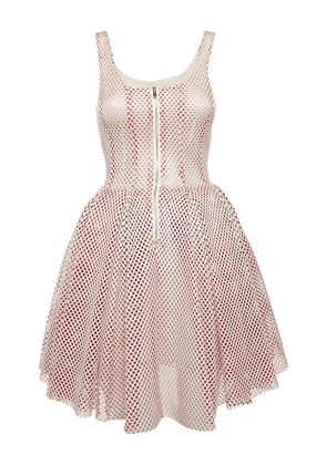 Maje pre-owned mesh-panel zip mini dress - White