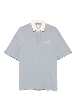 Eleventy Running Club-print cotton polo shirt - Blue