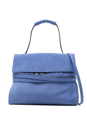 Moschino logo-detail buckle shoulder bag - Blue