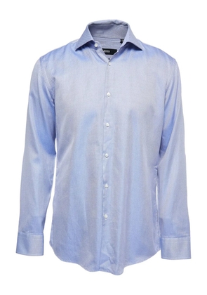 BOSS herringbone cotton shirt - Blue