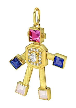 Van Robot 18K yellow gold multi-stone robot-shaped pendant