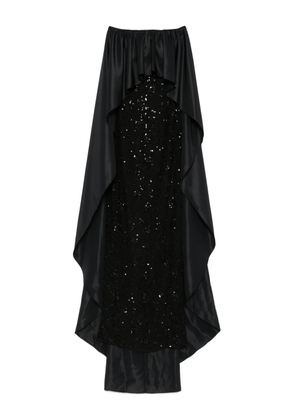 NISSA cape lace gown - Black