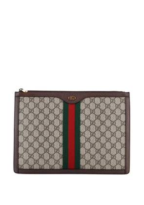 Gucci Pre-Owned Ophidia Portfolio Pouch GG Coated Canvas Medium clutch bag - Brown
