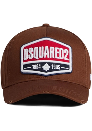 DSQUARED2 embroidered-logo cotton baseball cap - Brown