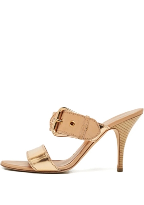 Giuseppe Zanotti buckled leather mules - Gold