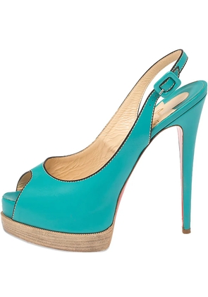 Christian Louboutin Pre-Owned peep-toe slingback sandals - Green