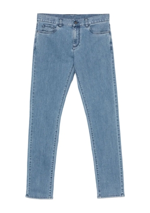 Canali logo-patch jeans - Blue