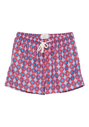 PENINSULA SWIMWEAR geometric-pattern swim shorts - Red