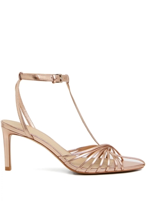 12 STOREEZ 70mm metallic-leather sandals - Neutrals