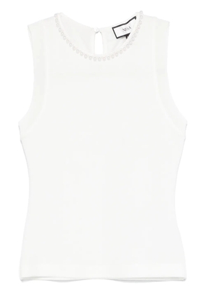 NISSA faux-pearl tank top - White